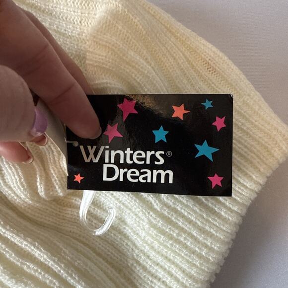 K Mart NWT Winters Dream Knit Women’s OS Beanie Slouch Hat Neutral Cream - Picture 3 of 10